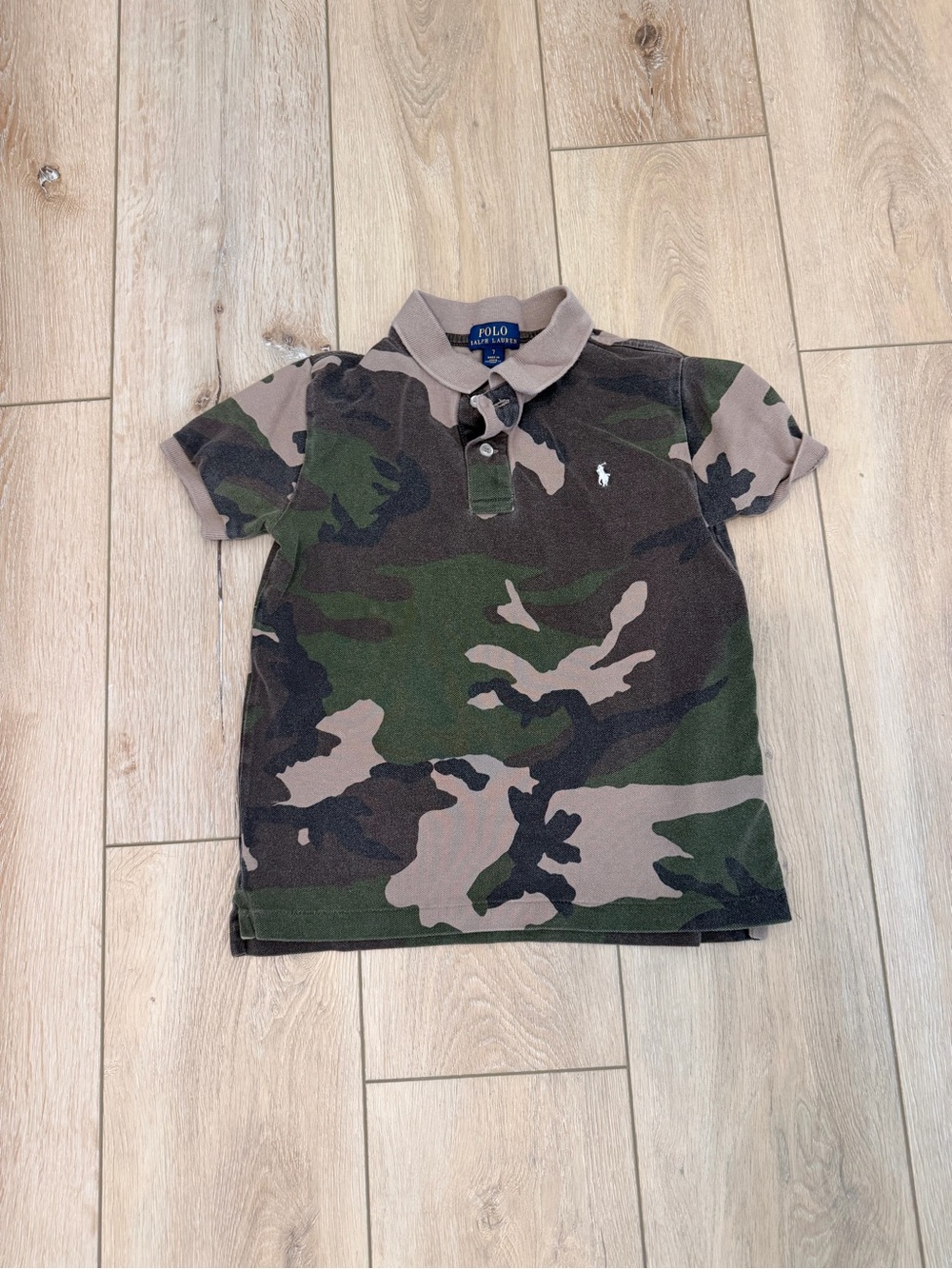 Polo Ralph Lauren Boys Size 7 Camo Camouflage Polo Shirt
